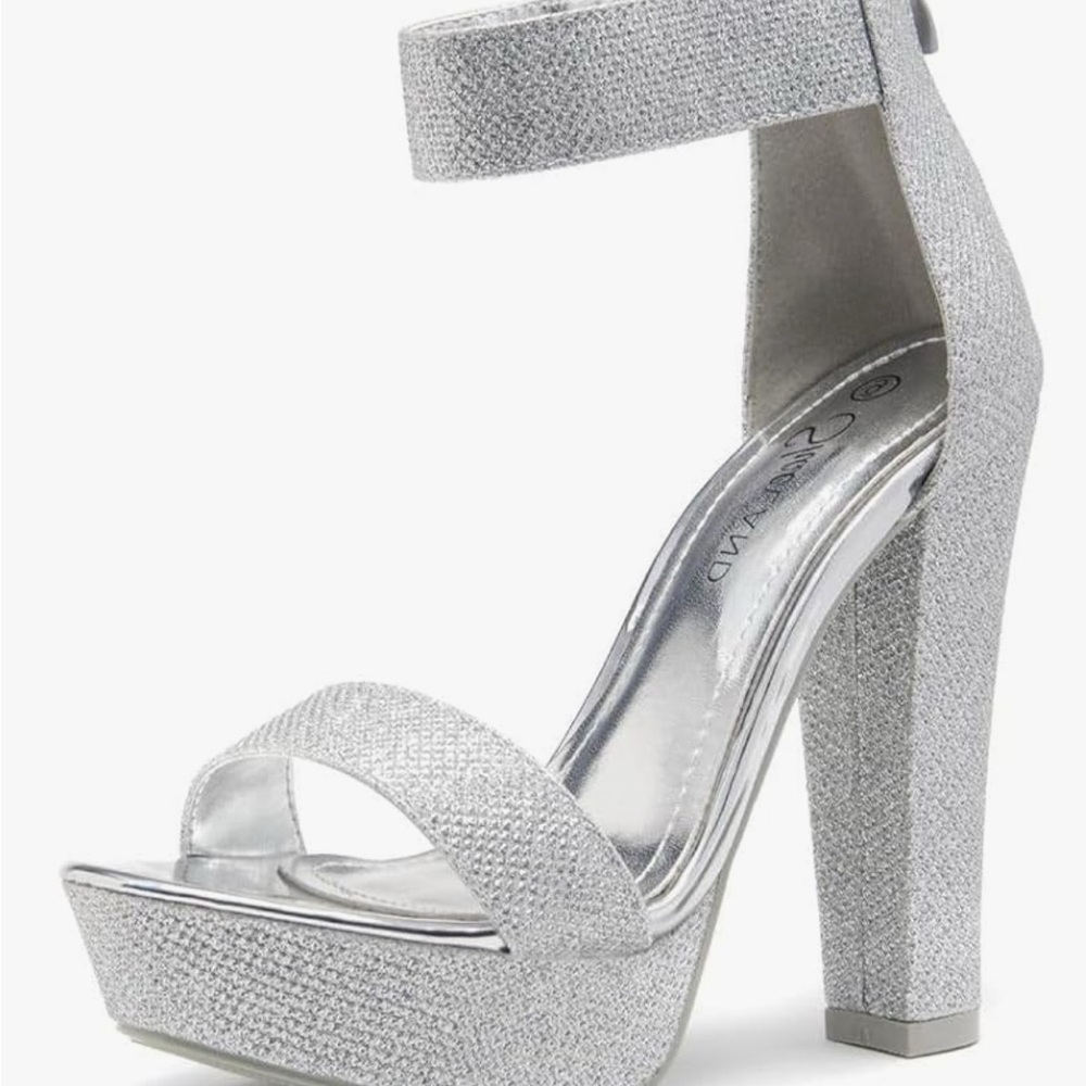Silver Stiletto Heels with Elegant Design